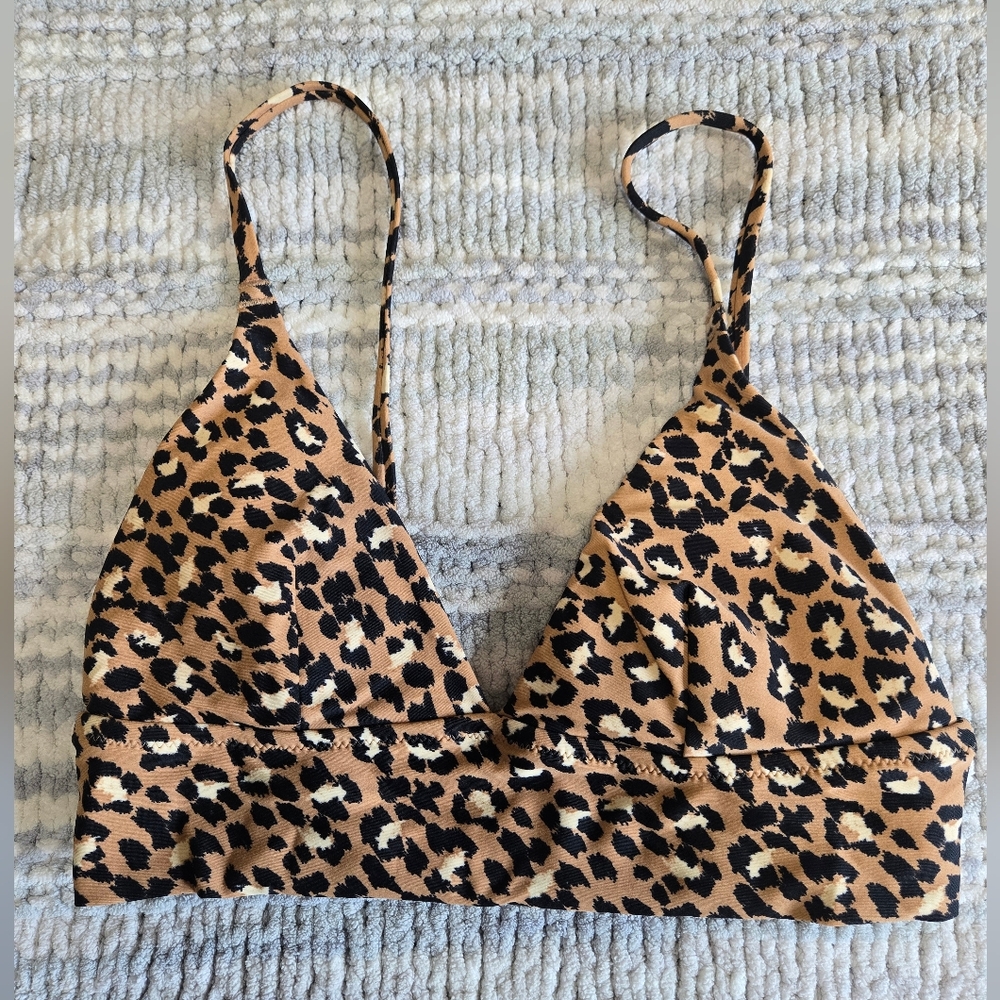 Aerie Leopard Print Bikini Top